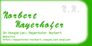 norbert mayerhofer business card